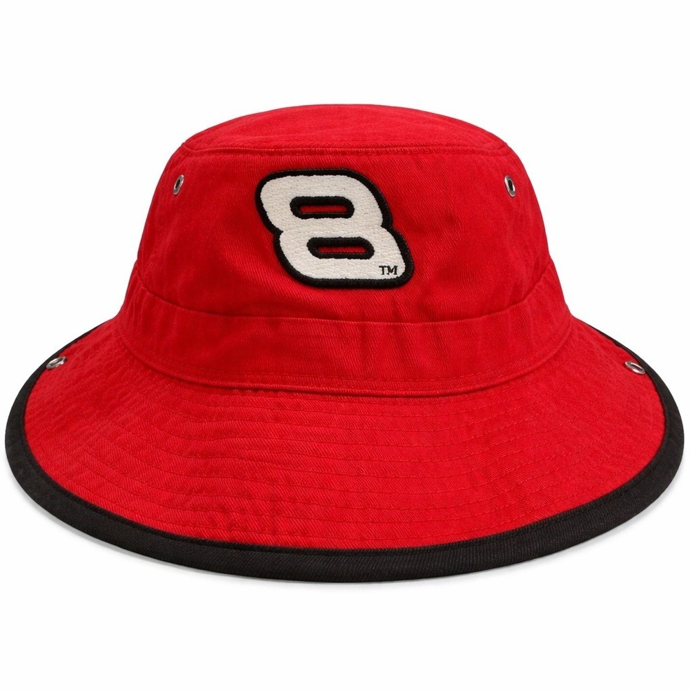 Dale Earnhardt Jr 8 NASCAR Bucket Hat – Red Black‎ OS Cotton